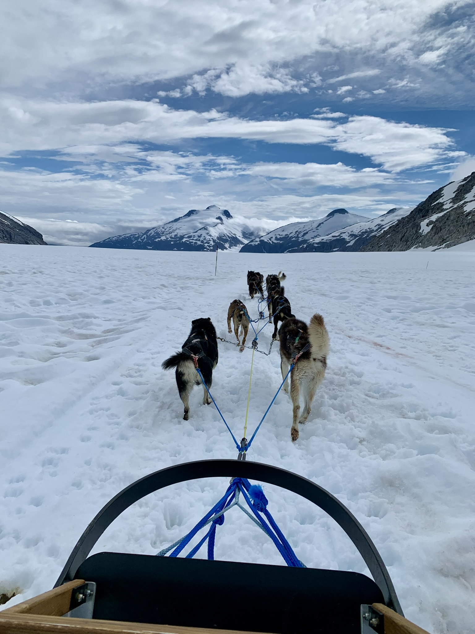 Sledding on a Glacier in Alaska